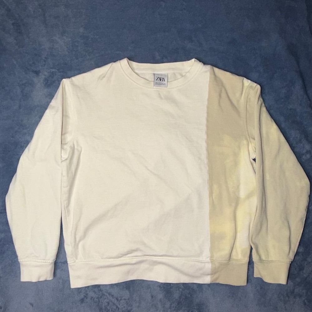 Zara cream & white tie-dye sweatshirt